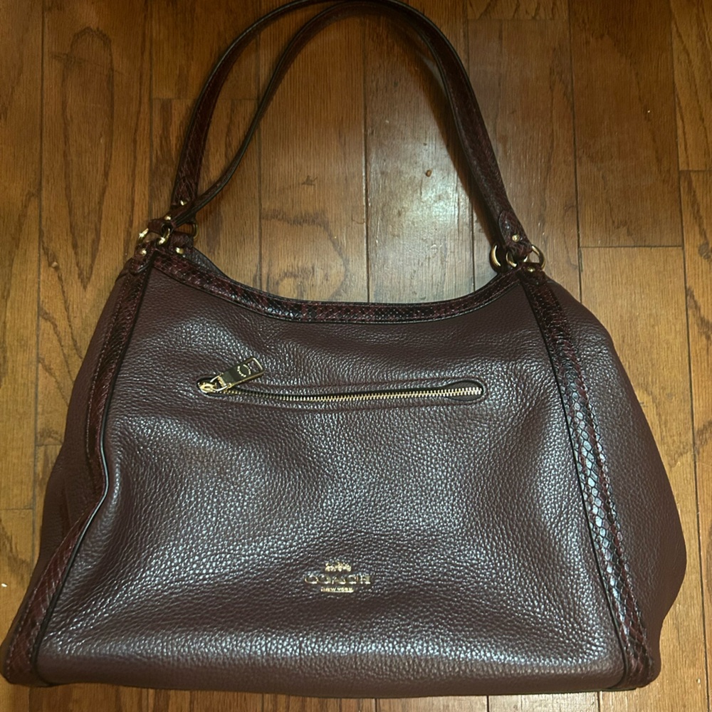 Coach Dark Brown Leather Hobo Tote with Gold Hardware - Picture 2 of 11